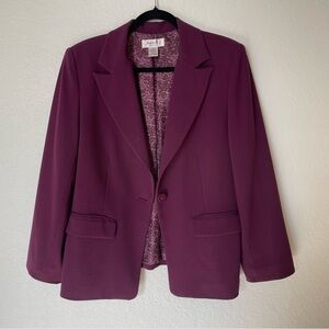 Judith Hart Collection woman suit blazer size 14 Elegant plum career wear chic
